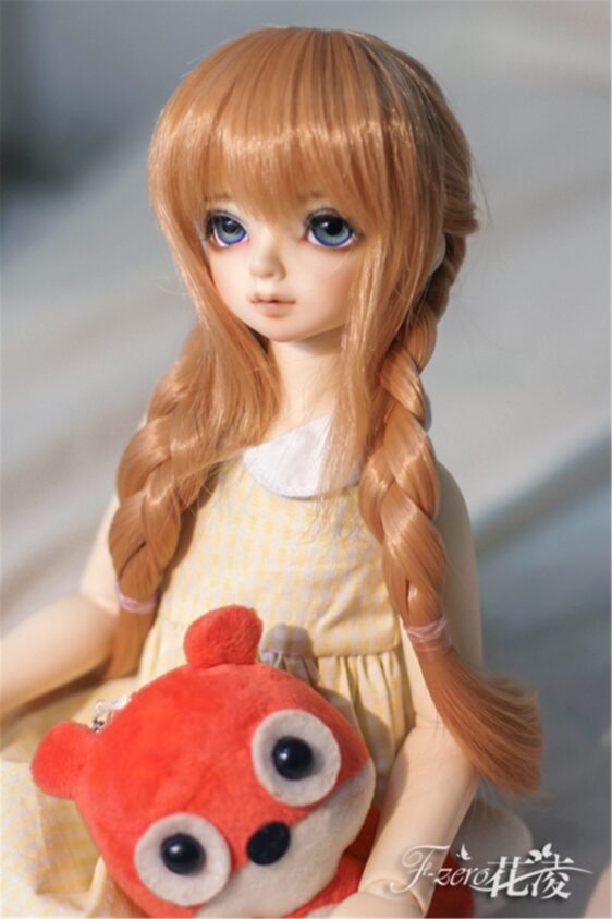 BJD Wig Girls Double Ponytail Braid 1/3 1/4 1/6 Fashion Long Double Braids Long Doll Wig