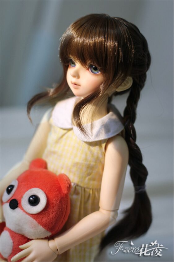 BJD Wig Girls Double Ponytail Braid 1/3 1/4 1/6 Fashion Long Double Braids Long Doll Wig