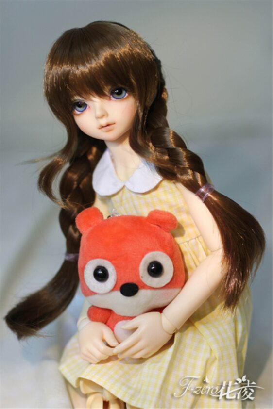 BJD Wig Girls Double Ponytail Braid 1/3 1/4 1/6 Fashion Long Double Braids Long Doll Wig