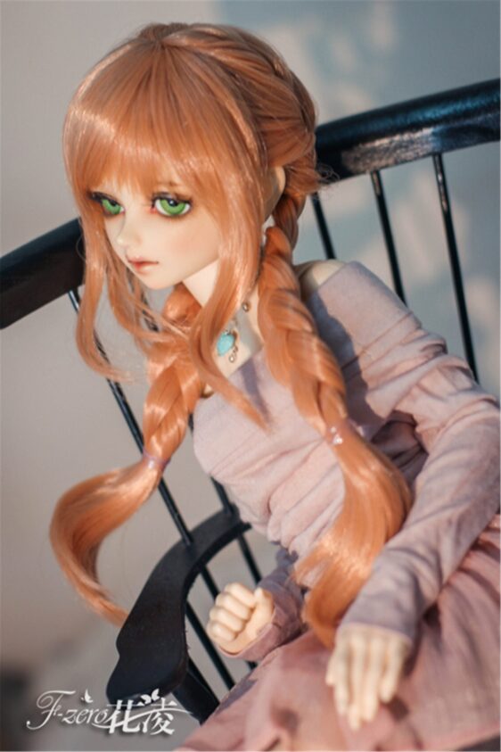 BJD Wig Girls Double Ponytail Braid 1/3 1/4 1/6 Fashion Long Double Braids Long Doll Wig