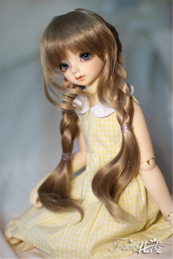 BJD Wig Girls Double Ponytail Braid 1/3 1/4 1/6 Fashion Long Double Braids Long Doll Wig
