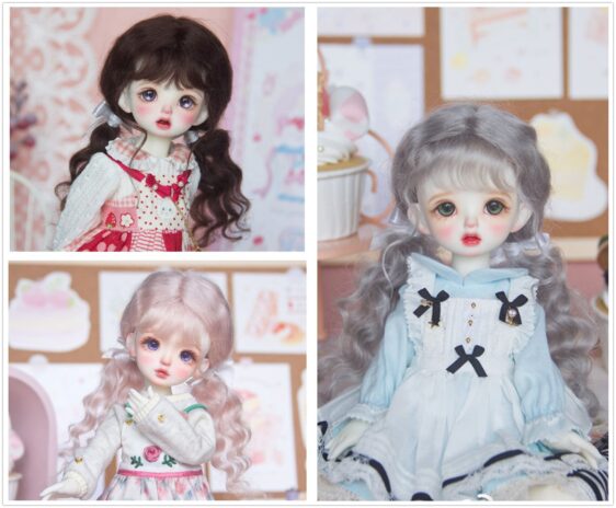 Double Ponytail Wavy Braids Mohair Doll Wig - 1/6 1/4 BJD