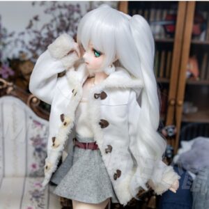 Doblehon nga ikog sa Doble nga Doll Wig Doll nga buhok alang sa BJD MSD SD Doll