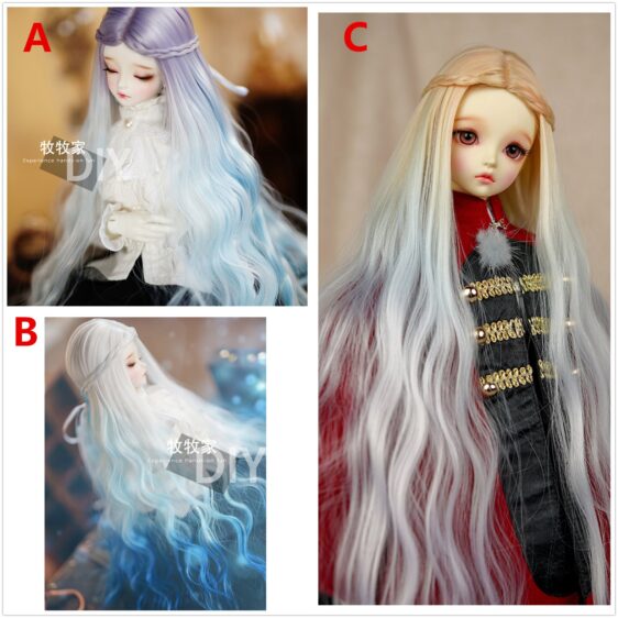 Long Wavy Curly Hair for 1/3, 1/4, 1/6 BJD Dolls