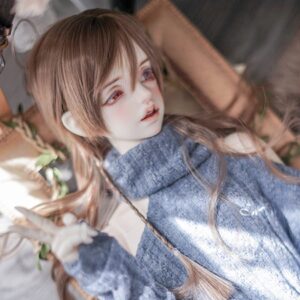 Short Doll Wig with Wolf Tail Pigtails & Braids for 1/3, 1/4, 1/6 گولي