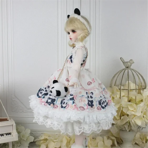 BJD Panda Lolita Dress – Cute Doll Outfit for 1/3, 1/4, 1/6 Dolls - Image 4
