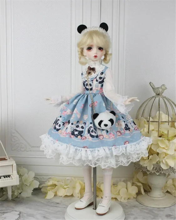 BJD Panda Lolita Dress – Cute Doll Outfit for 1/3, 1/4, 1/6 Dolls - Image 3
