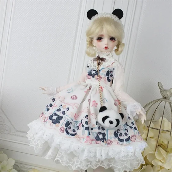 BJD Panda Lolita Dress – Cute Doll Outfit for 1/3, 1/4, 1/6 Dolls - Image 2