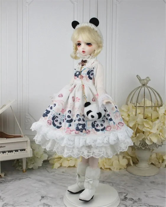 BJD Panda Lolita Dress – Cute Doll Outfit for 1/3, 1/4, 1/6 Dolls - Image 5