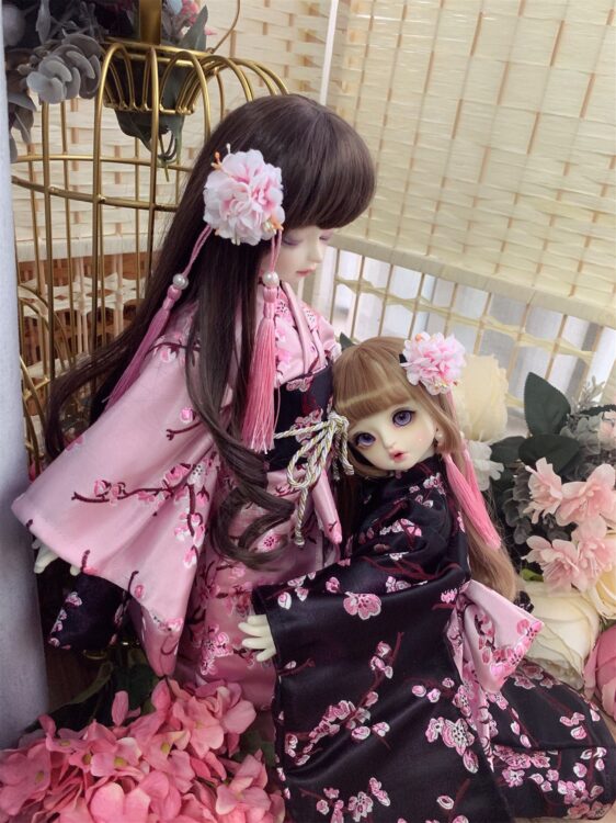 BJD Japanese Kimono – Elegant Doll Outfit for 1/3, 1/4, 1/6 Dolls