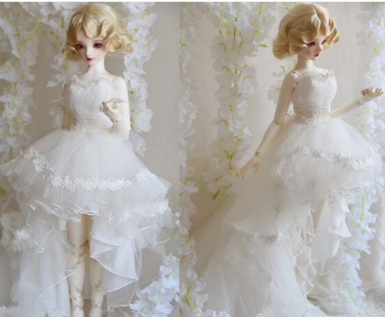 BJD Wedding Dress – Elegant Doll Bridal Gown for 1/3, 1/4, 1/6 Dolls