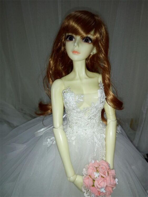 BJD Wedding Dress – Elegant White Bridal Gown for Dolls