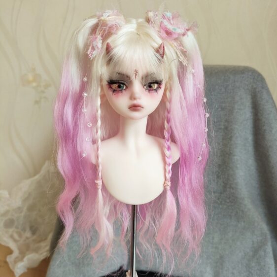 BJD Wig with Double Ponytail for 1/3, 1/4, 1/6 Dolls