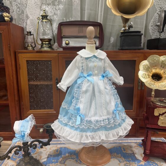 Black BJD Lolita Dress with Headband for 1/3, 1/4, 1/6  Blythe Dolls