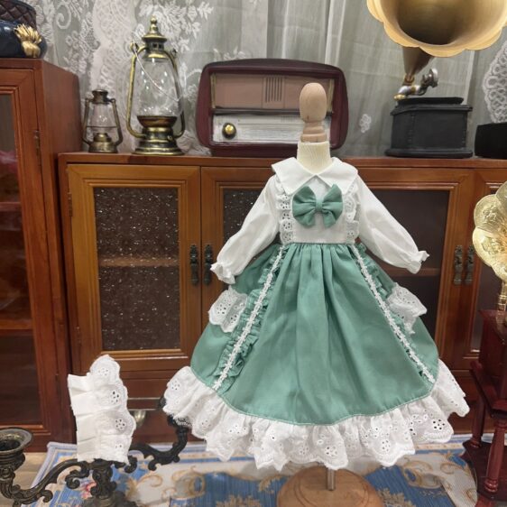 Black BJD Lolita Dress with Headband for 1/3, 1/4, 1/6  Blythe Dolls