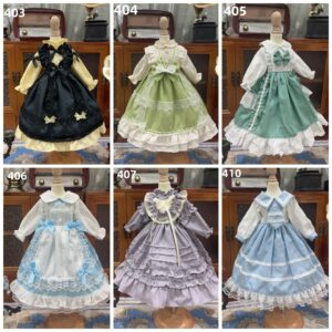 Black BJD Lolita Dress with Headband for 1/3, 1/4, 1/6  Blythe Dolls