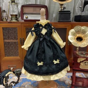 Black BJD Lolita Dress with Headband for 1/3, 1/4, 1/6  Blythe Dolls