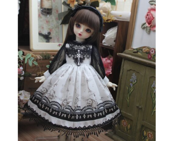 Black Dress & Hairband Set for BJD – 1/4, 1/6, MSD, Yosd, Blythe Doll Clothes