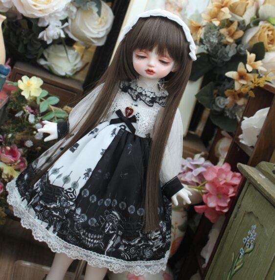 Black Dress & Hairband Set for BJD – 1/4, 1/6, MSD, Yosd, Blythe Doll Clothes
