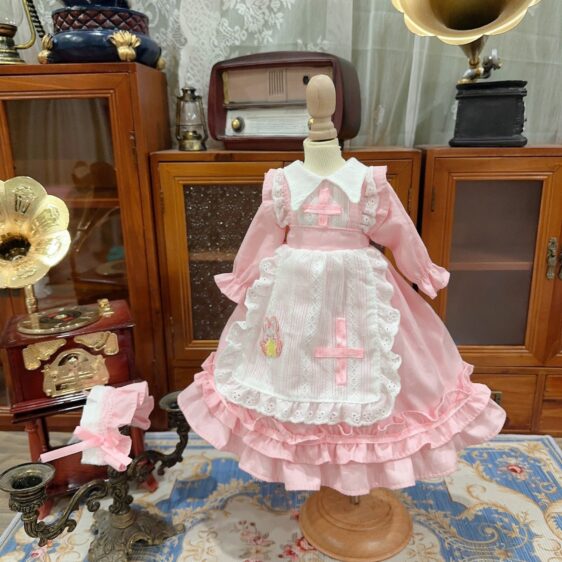 Blue Bunny Dress for Dolls - BJD Outfit with Headband