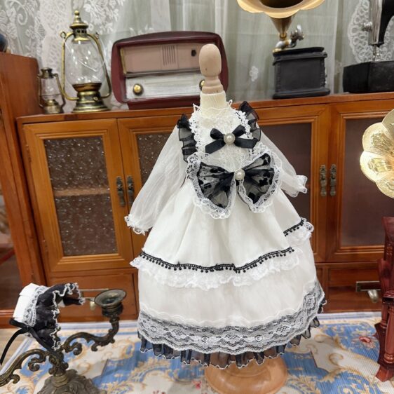 Blue Pearl Dress for 1/3, 1/4, 1/6 BJD Dolls with Headband