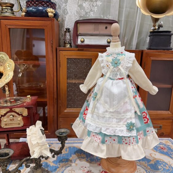 Blue Pearl Dress for 1/3, 1/4, 1/6 BJD Dolls with Headband