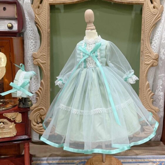 Custom BJD Cotton Dress with Accessories – Fits 1/6, 1/4, 1/3 Dolls