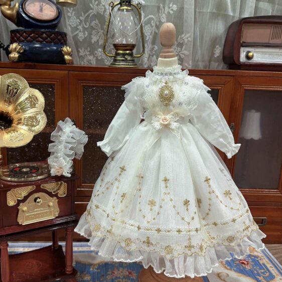 Custom BJD Cotton Dress with Accessories – Fits 1/6, 1/4, 1/3 Dolls