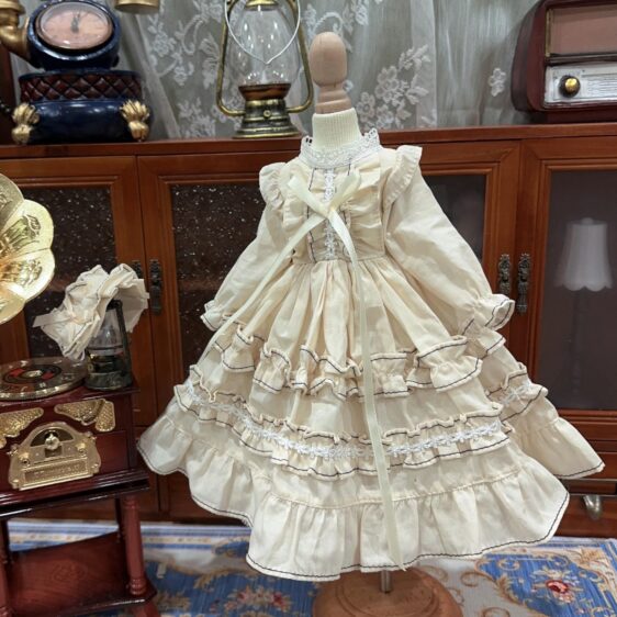 Custom BJD Cotton Dress with Accessories – Fits 1/6, 1/4, 1/3 Dolls