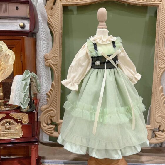 Custom BJD Cotton Dress with Accessories – Fits 1/6, 1/4, 1/3 Dolls