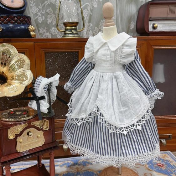 Custom BJD Cotton Dress with Accessories – Fits 1/6, 1/4, 1/3 Dolls