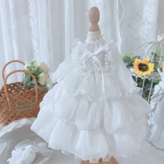 Elegant White Dress for 1/3 1/4 1/6 BJD & Blythe Dolls – Fashion Doll Clothing