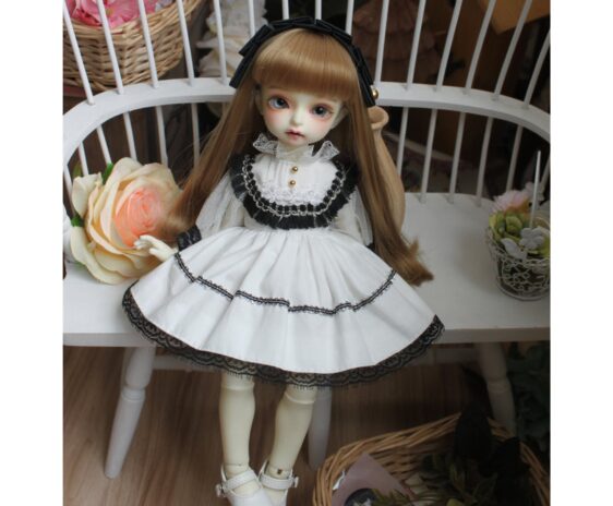 Flower BJD Dress with Headband for 1/3, 1/6, 1/4 Dolls – Fashion Doll Clothes