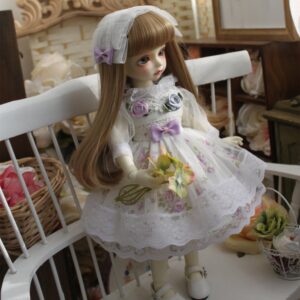 Flower BJD Dress with Headband for 1/3, 1/6, 1/4 Dolls – Fashion Doll Clothes