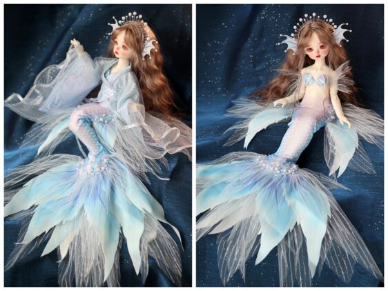 Handmade BJD Mermaid Dress – Stunning Doll Outfit with Tail