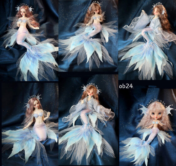 Handmade BJD Mermaid Dress – Stunning Doll Outfit with Tail