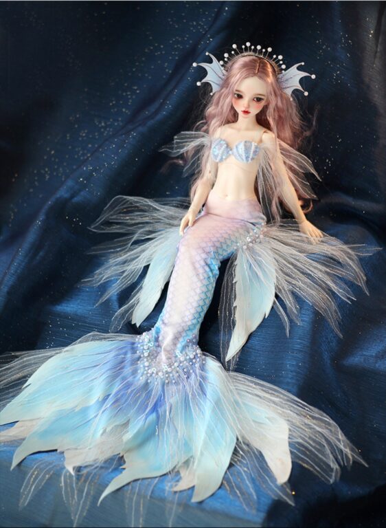 Handmade BJD Mermaid Dress – Stunning Doll Outfit with Tail