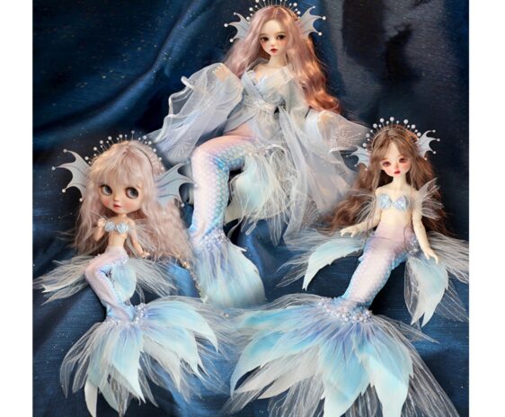 Handmade BJD Mermaid Dress – Stunning Doll Outfit with Tail