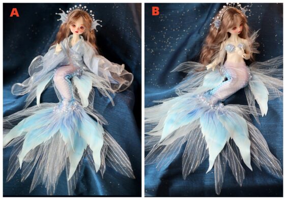 Handmade BJD Mermaid Dress – Stunning Doll Outfit with Tail