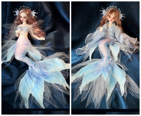 Handmade BJD Mermaid Dress – Stunning Doll Outfit with Tail