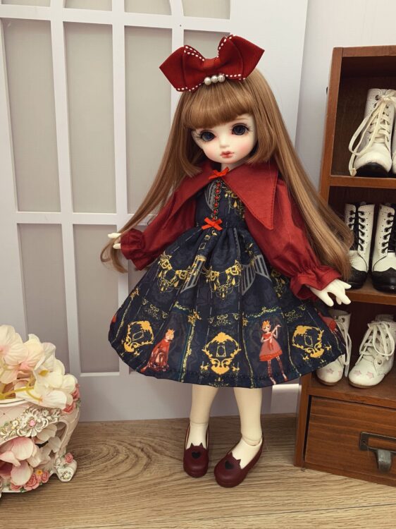 Handmade Lolita Dress for Blythe & BJD Dolls (1/6, 1/4, 1/3) with Hair Accessories