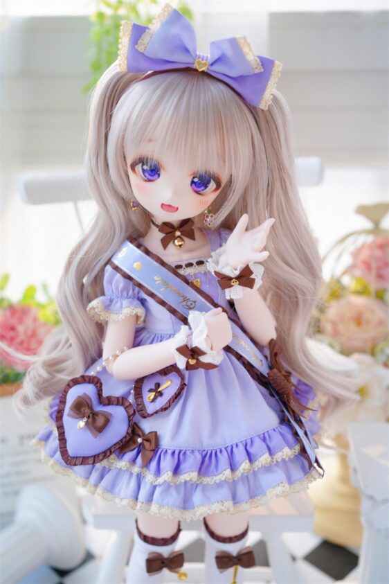 Knewland BJD Long Curly Wig with Double Tail - Wavy Doll Hair - Image 3