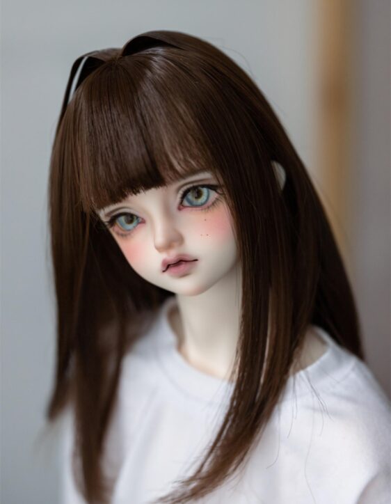 Knewland BJD Wig with Cat Ears - Medium Long Styling Hair - Image 9