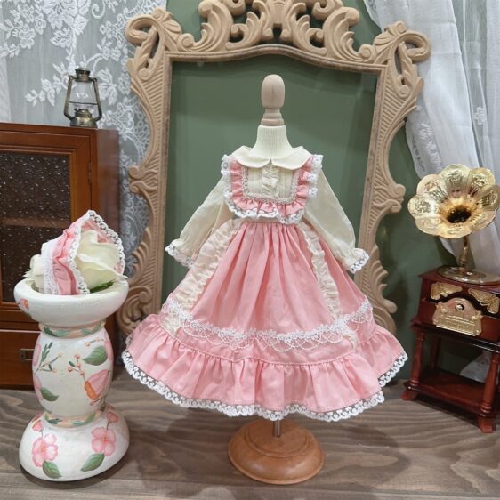 Lolita Princess Dress for 1/3 1/4 1/6 BJD & Blythe Dolls – With Hair Accessories