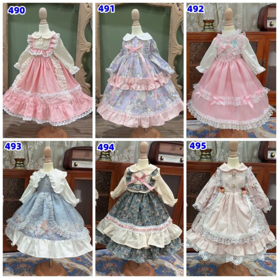 Lolita Princess Dress for 1/3 1/4 1/6 BJD & Blythe Dolls – With Hair Accessories