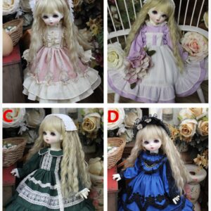 Pink BJD Dress Full Set – Elegant Doll Outfit for 1/3, 1/4, 1/6 Dolls