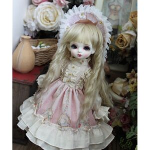 Pink BJD Dress Full Set – Elegant Doll Outfit for 1/3, 1/4, 1/6 Dolls