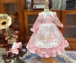 Pink Cross Skirt BJD Dress with Headband for 1/3, 1/4, şi 1/6 Blythe Dolls