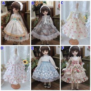 Pink Flower Style Lolita BJD Dress – 1/3, 1/4, 1/6 BJD, ملابس الدمية بليث
