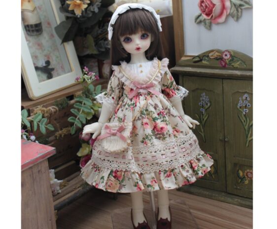 Pink Flower Style Lolita BJD Dress – 1/3, 1/4, 1/6 BJD, Blythe Doll Clothes